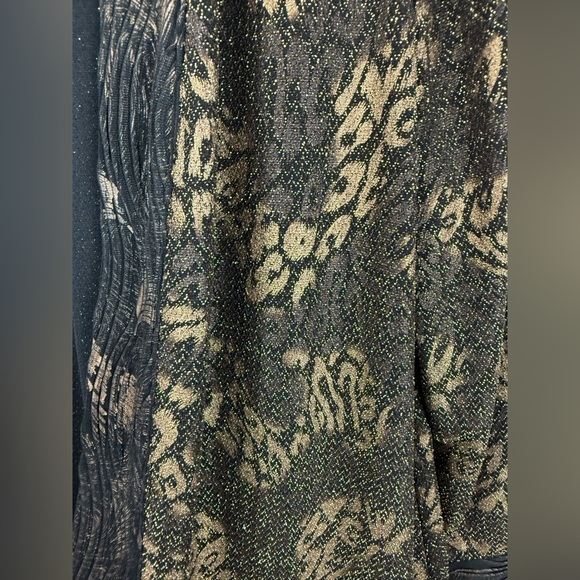 Chico’s women’s animal print shine patchwork duster open evening jacket. Size 3X - Picture 2 of 9